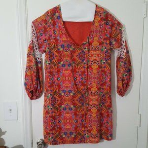 VOOM by Joy Han Multi Color Floral Print Tunic